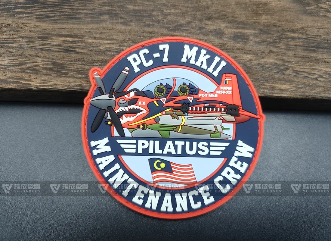 PVC 3D Logo Uniform Velcro-on Rubber Patches Badge Customize