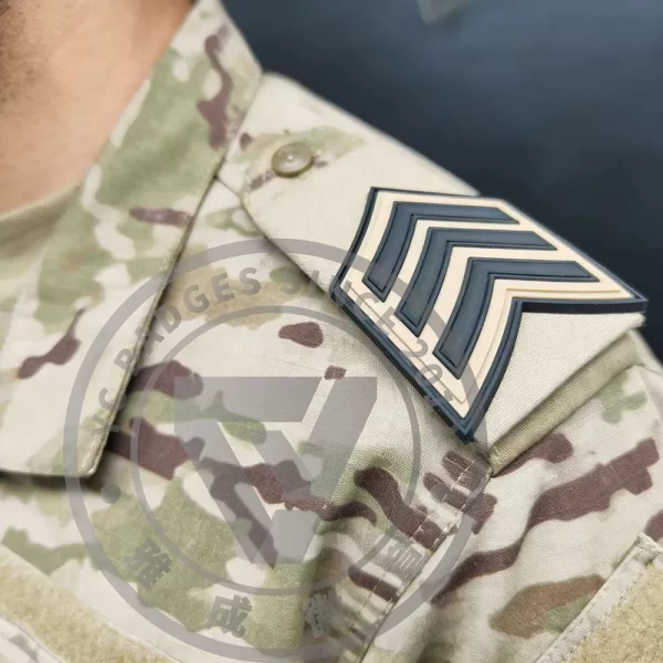 PVC Uniform Level Position Honor Tag Velcro-on Patches Wholesale Customize