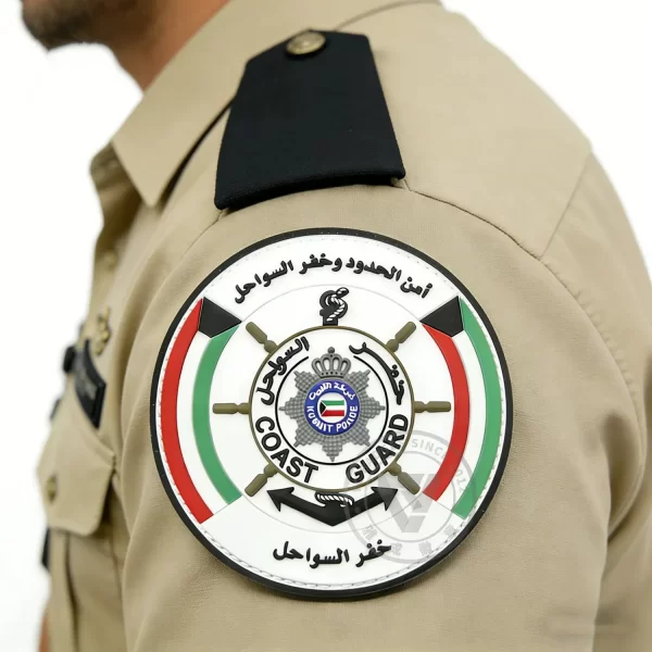 Factory Custom Durable PVC Kuwait Coast Guard Tactical Patch with Logo