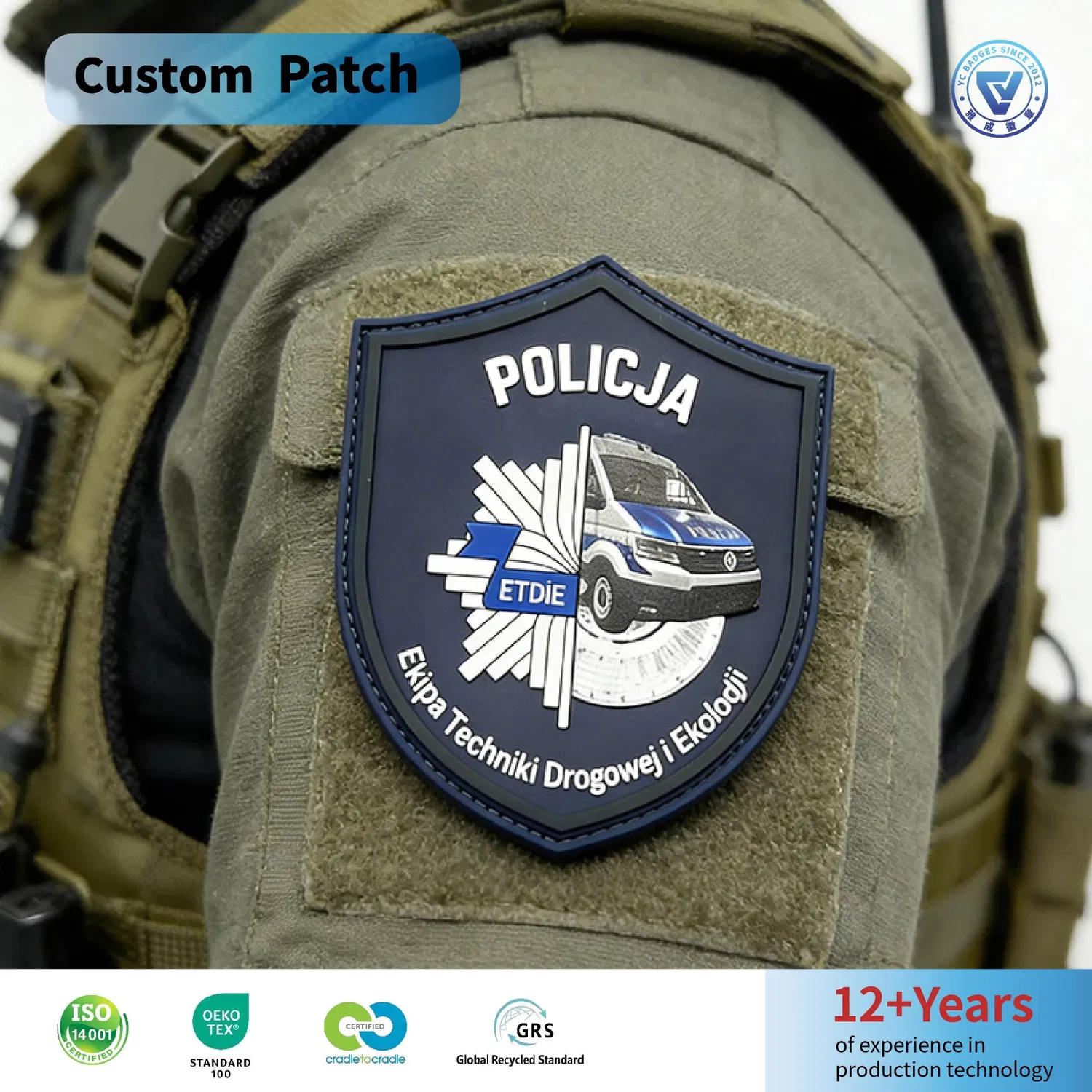 Custom PVC Patches Velcro-on for Tactical Gear Durable Tactical Patches for Uniforms