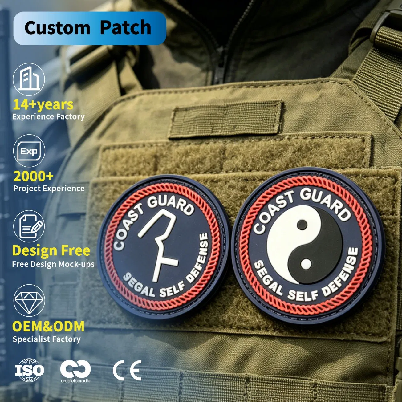 Custom Navy PVC Patches Custom Navy PVC Patches