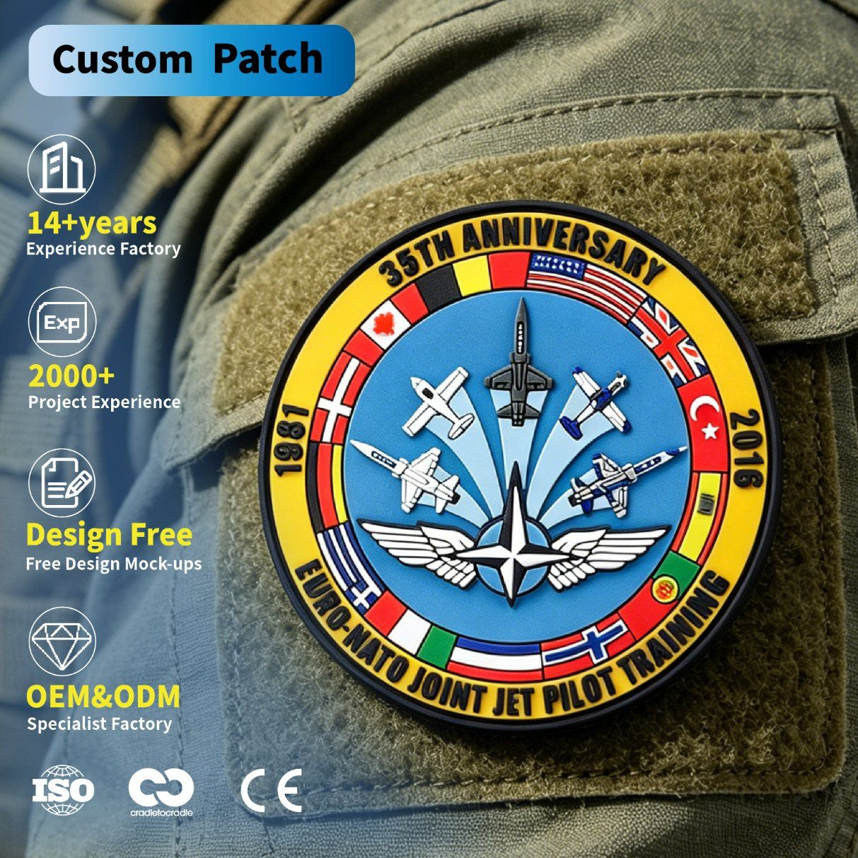 Custom Air Force PVC Patches