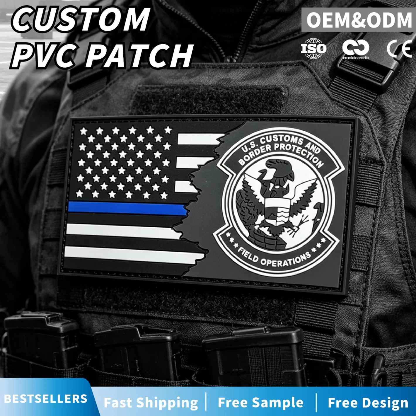 Custom Navy PVC Patches Custom Navy PVC Patches