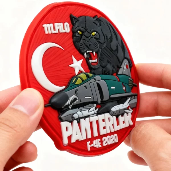 Factory Custom 3D Soft PVC Rubber Patches Embossed Logo Badge Hook and Loop Backing for Hats Bags