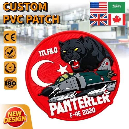 Factory-Custom-3D-Soft-PVC-Rubber-Patches-Embossed-Logo-Badge-Hook-and-Loop-Backing-for-Hats-Bags- Air Force - 078 Air Force PVC Patches