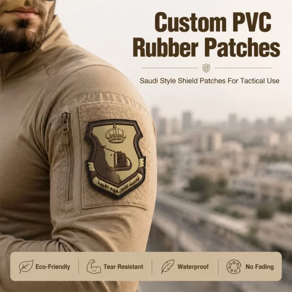 Factory-Eco-Friendly-Custom-PVC-Patches-2D-3D-Saudi-Sew-on-Badges-Rubber-PVC-Velcro-on-Patch-Custom-Logo-for-Clothing (Army-043-1-4) Factory Eco-Friendly Custom PVC Patches 2D 3D Saudi Sew on Badges Rubber PVC Velcro on Patch Custom Logo for Clothing