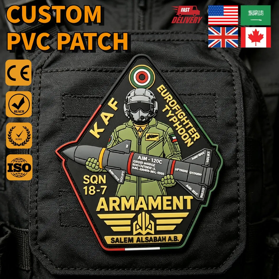 Custom Air Force PVC Patches