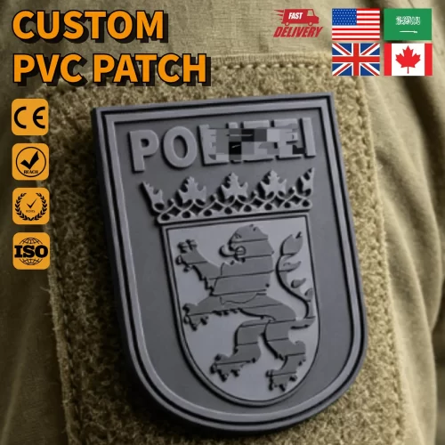 Custom-PVC-Soft-Patches-2D-3D-Embossed-Rubber-Logo-Velcro-Patch-for-Garment Police - 036 -01 Custom PVC Soft Patches 2D 3D Embossed Rubber Logo Velcro Patch for Garment