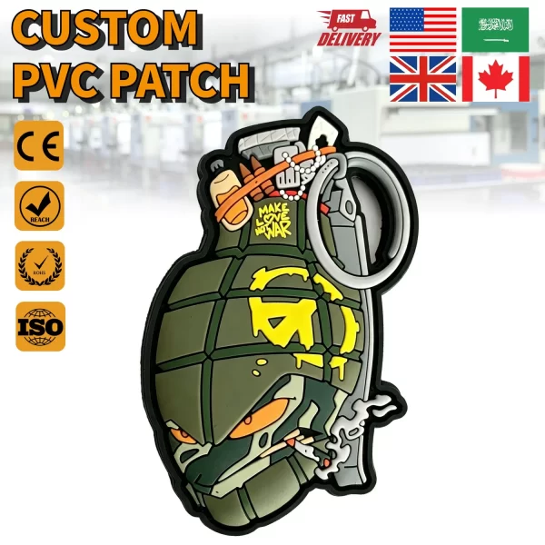 Custom-PVC-Velcro-Patches-3D-Embossed-Transfer-Printing-Rubber-Patch Army-064 -01 Custom PVC Velcro Patches 3D Embossed Transfer Printing Rubber Patch