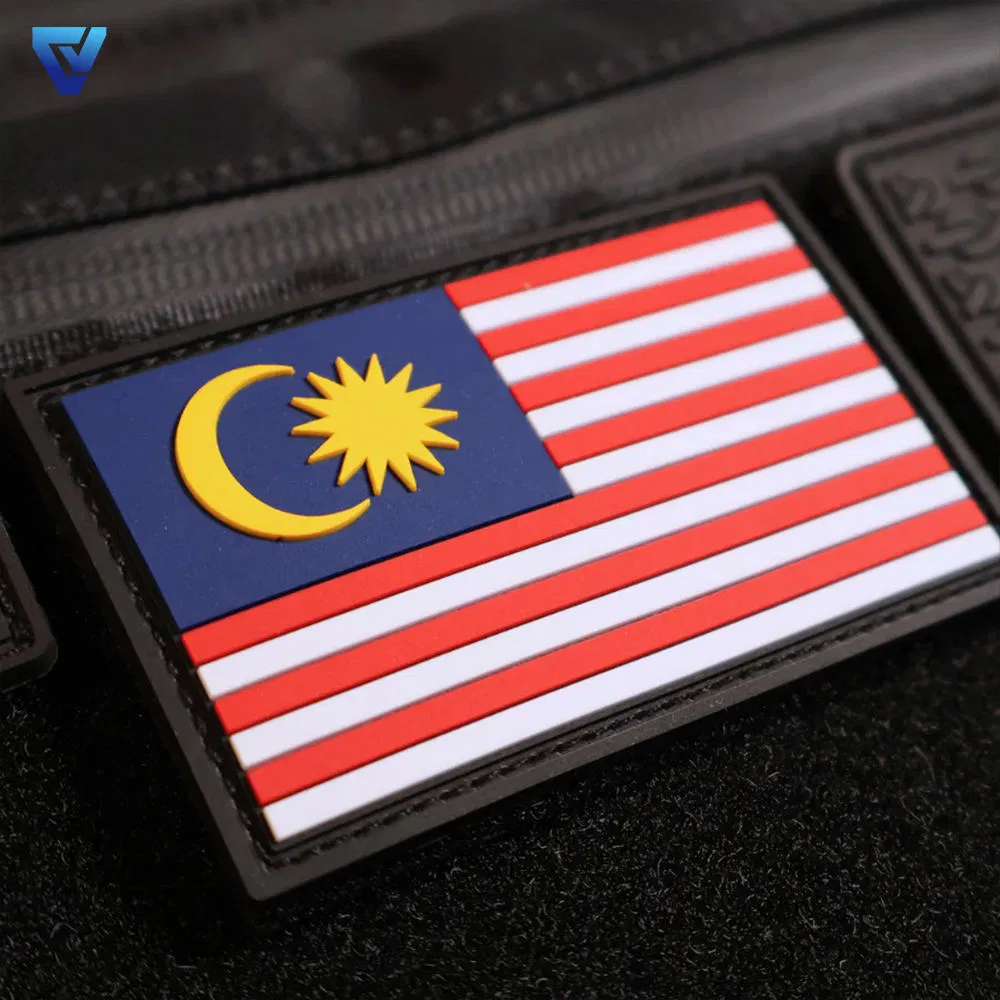Eco-Friendly PVC Velcro Patches Flag Custom Logo 3D Rubber Iron on Patch Badges