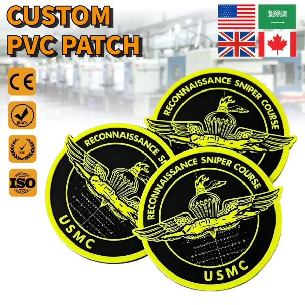 Factory Custom Logo PVC Patch Embossed 3D Badge Rubber Patches Design Logo