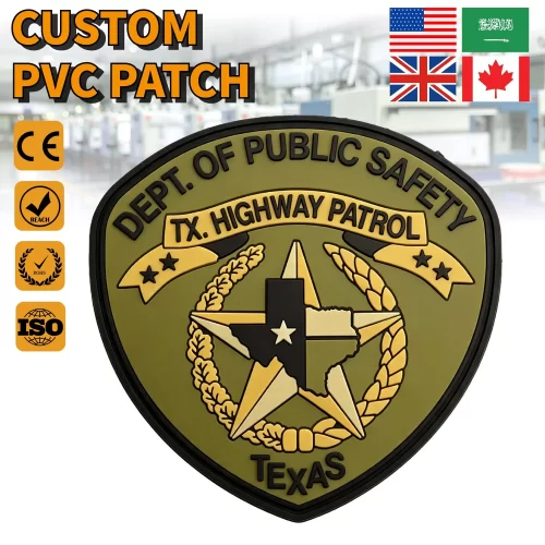 Factory Custom PVC Patch 3D Logo Rubber Patches Sew on Backing Badges