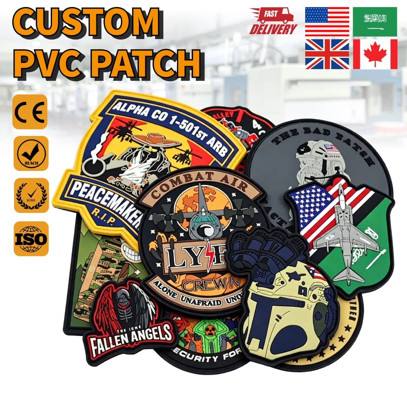 Factory-Hook-and-Loop-PVC-Patches-Custom-Logo-3D-PVC-Rubber-Patches Police - 040 Police Department PVC Patches