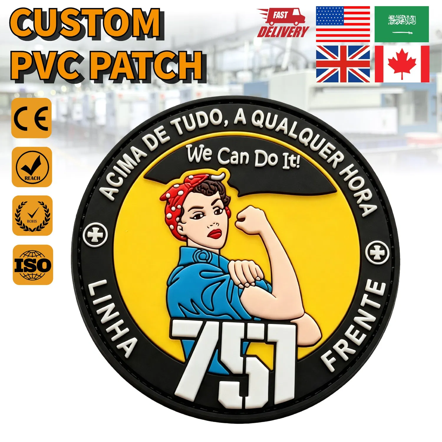 Factory PVC Patches Custom Logo 3D Rubber Heat Transfer Patches for Clothing