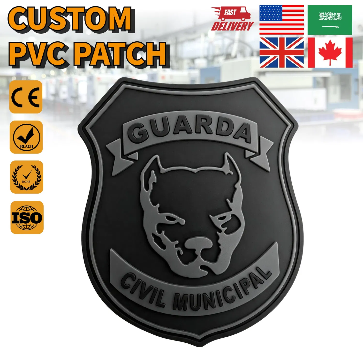 Factory-PVC-Patches-Custom-Logo-Heat-Press-2D-3D-Rubber-Velcro-Patch Police - 032 -01 Factory PVC Patches Custom Logo Heat Press 2D 3D Rubber Velcro Patch