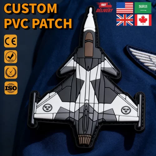 Manufacture-PVC-Patches-Custom-Logo-2D-3D-Raised-Aircraft-Shape-Rubber-Patch Air Force - 081 -01 Manufacture PVC Patches Custom Logo 2D 3D Raised Aircraft Shape Rubber Patch