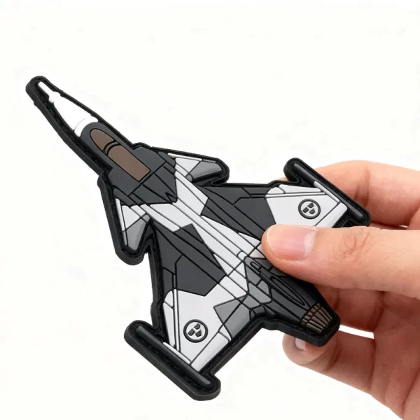 Manufacture PVC Patches Custom Logo 2D 3D Raised Aircraft Shape Rubber Patch