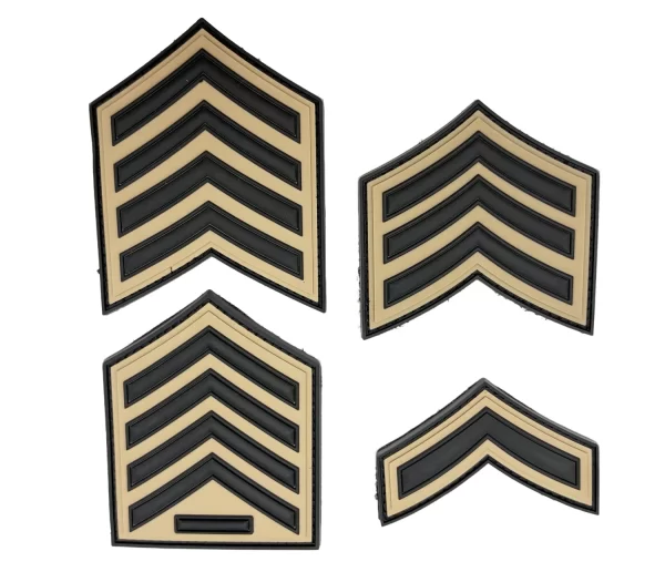 in Stock Durable Customize Rubber Patches 2D Brown Saudi V-Shaped Soft PVC Rubber Badge for Uniform Clothes