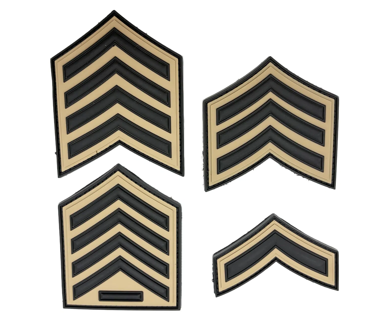in Stock Durable Customize Rubber Patches 2D Brown Saudi V-Shaped Soft PVC Rubber Badge for Uniform Clothes