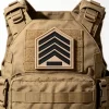 in Stock Durable Customize Rubber Patches 2D Brown Saudi V-Shaped Soft PVC Rubber Badge for Uniform Clothes