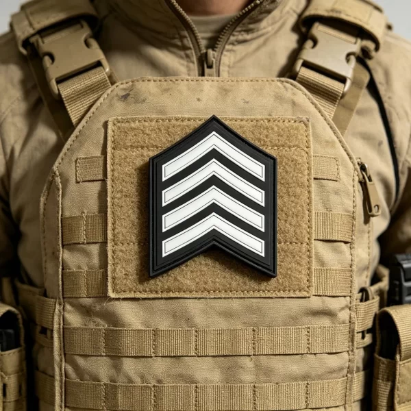 in Stock Eco-Friendly PVC Saudi V-Shaped Patch Customize Black 2D 3D Rubber Patches Badges for Clothes & Hats
