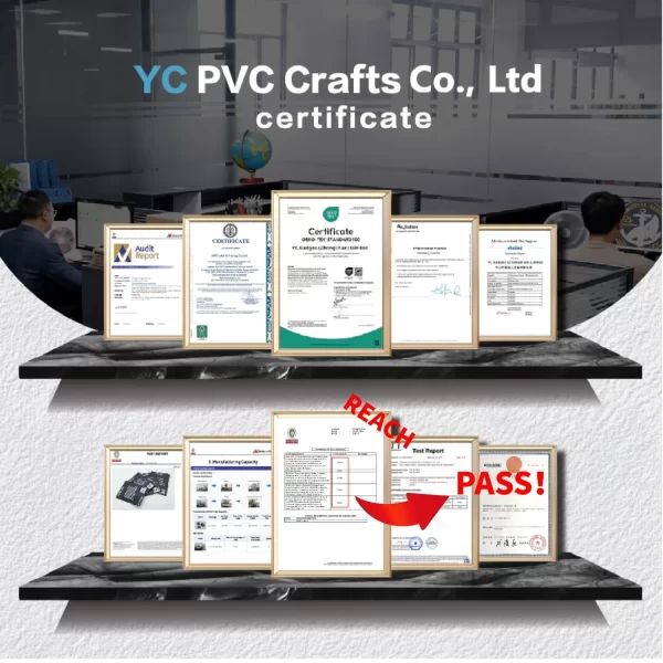 YC PVC Crafts Co., Ltd Certificate Factory Custom Patch PVC 3D Personalized Logo 2D Embossed Rubber Patches