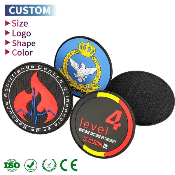 Custom Rubber Patches 2D Embossed Logo 3D UV Print PVC Patch