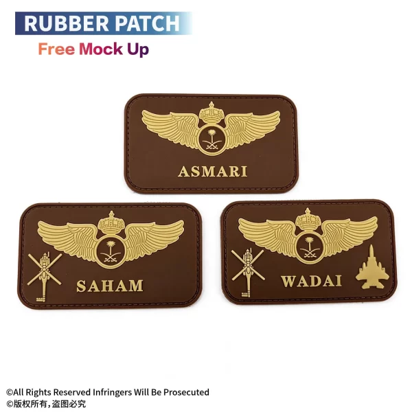 Factory Rubber Patch Custom Logo Saudi 2D 3D Embossed PVC Patches