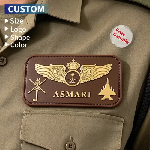 Factory-Rubber-Patch-Custom-Logo-Saudi-2D-3D-Embossed-PVC-Patches Rubber Name Tag - 009 -3 Factory Rubber Patch Custom Logo Saudi 2D 3D Embossed PVC Patches