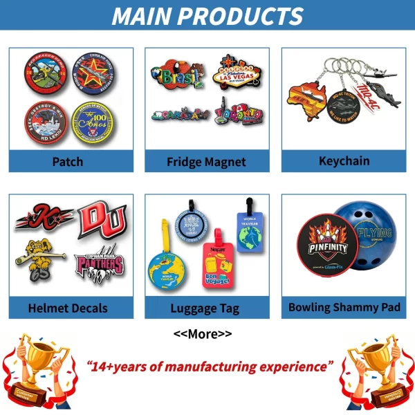 Custom PVC Patch 3D Eco-Friendly Embossed Logo 2D Soft Rubber Badges Patches